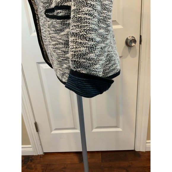Cartonnier Anthropologie White & Blue Tweed Blazer, Size 8 - Picture 8 of 9